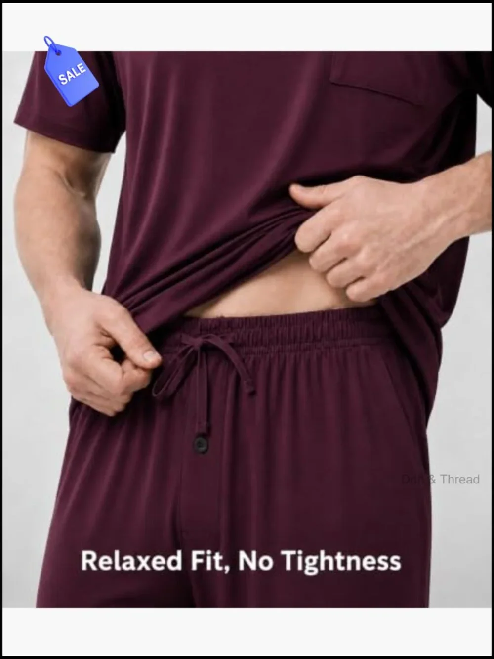 Men's Short Sleeve Pajama Set - Bamboo Rayon Cooling Loungewear